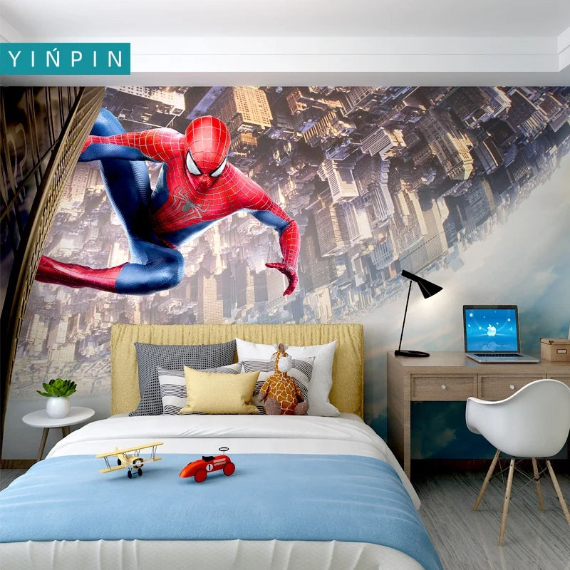 Marvel Spider-man Custom 3d Wallpaper 3d Wallpaper Mural for Kids Room Decor