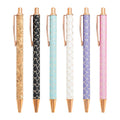 JH New Design Whosale Fish-scale Pattern Glitter Leather Cover Metal Click Ball Pen