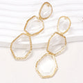 2023 New Arrival Fashion Jewelry Exaggerated Geometric Irregular Long Earrings Retro Geometric Transparent Earrings for Women