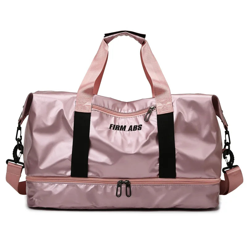 Women's Fashion Sports Yoga Travel Duffel Bag Lightweight for Pink Waterproof Zipper Shoe Compartment Large Capacity Outdoor