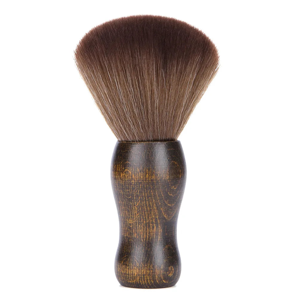 Hot Sell Soft Large Hair Cutting Face Neck Duster Brush Professional Salon Barber Vegan Fiber Wooden Handle JDK Model JDK072239