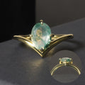 OL0930 Abiding Custom Stamped Engagement Jewelry 14K Gold Plated 925 Sterling Silver Oval Moss Agate 2024 Ring