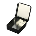 Christmas Tin Box Frosted Silver Portable Rectangular Small Metal Tin Boxes Hinged Lid Tin Box