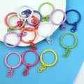 AA01065 Wholesale 30mm Keychain Color Baking Paint Key Ring Hanging 4 Link Chain in Pink Blue Green for Diy Accessories