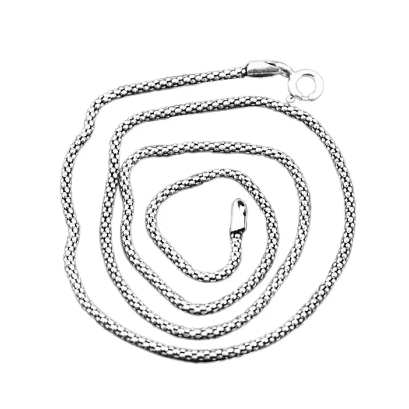New Arrival 3mm Sterling Silver 925 Pendant Versatile  Mechanism Corn Necklace Matching Chain