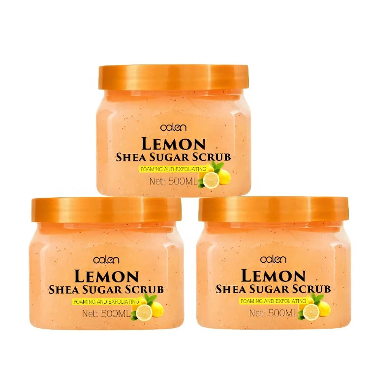 Custom Logo Women's Scrubs Lemon Scent Bath Scrub Shea Butter Nursing Face Scrub