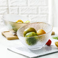 Wholesale Kitchen Home Use Transparent Storage Bowl Slant Top Glass Salad Bowls With Gold Rim