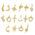 CZ7930 Mini Small Clear CZ Jewelry CharmTiny Minimal Zircon Cubic Zirconia Heart Star Palm Tree Music Note Charms Pendants