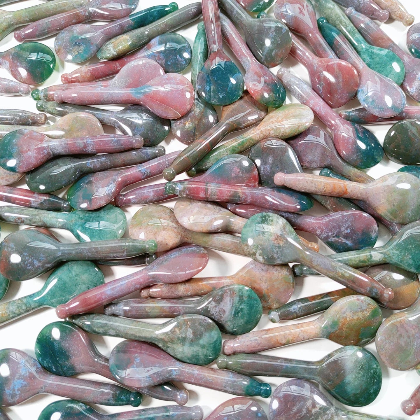 Huiying Fashionable Gemstone Indian Agate Spoon Guasha Tool Customized Scraping Therapy Stone