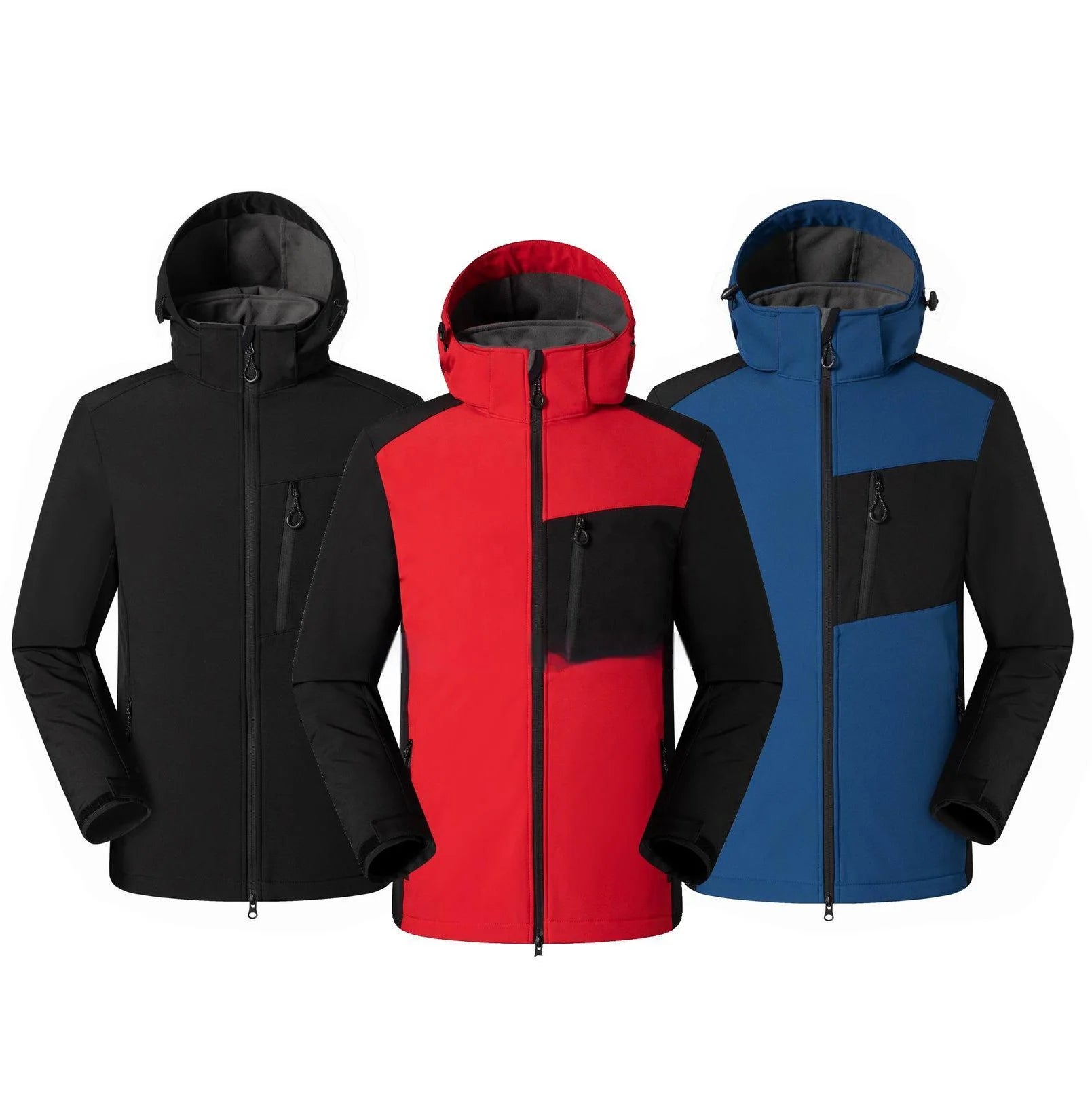 Custom Thermal Men's Soft Shell Jacket Winter Work Wear Men's Windproof Windbreaker Waterproof Zip-up Men's Softshell Jacket