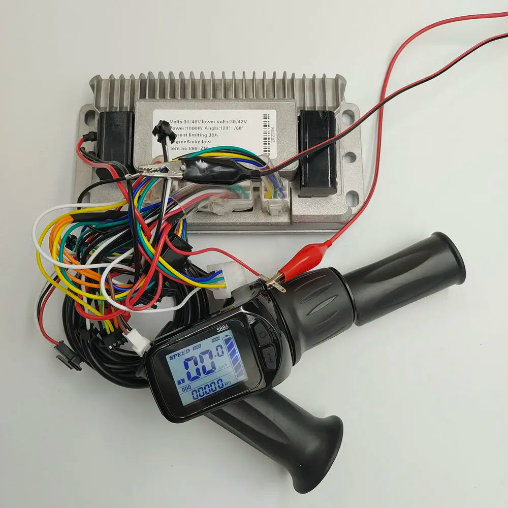 LCD DISPLAY 886 Half TWIST Handle+Sine Wave Cast Aluminum BLDC Controller 48V60V1000W1200W DIY Kit Electric Vehicle