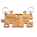 Wood Matching Puzzle Keychains Gift for Couples Puzzle Pendant Group Gift for Family