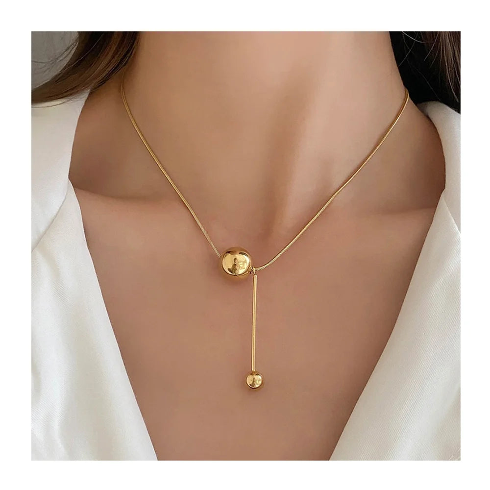 Snake Bone Bead Necklace Women 2025 New Luxury Design Hip-hop Sweater Chain