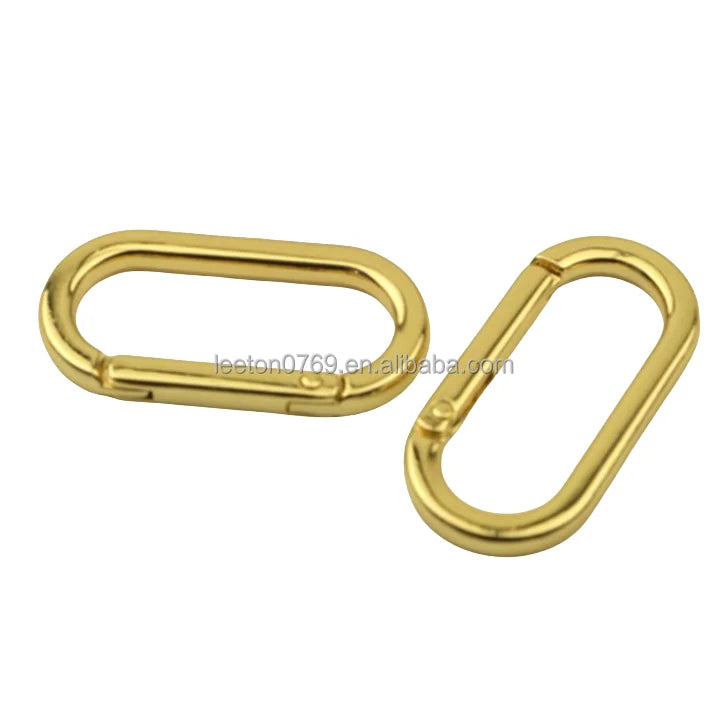 Stock Supply 35mm 4 Colors Metal Flat Oval Bag Carabiner