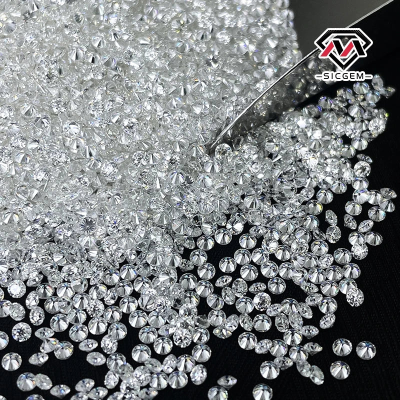 SICGEM 1-1.5mm Loose Melee Moissanite Round Cut VVS White Color Jewelry Accessories