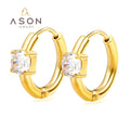 Fashion Simple Zirconia 18K PVD Gold Plated Round Zircon Huggie Earrings Gift Stainless Steel Jewelry Hoop Earrings for Woman