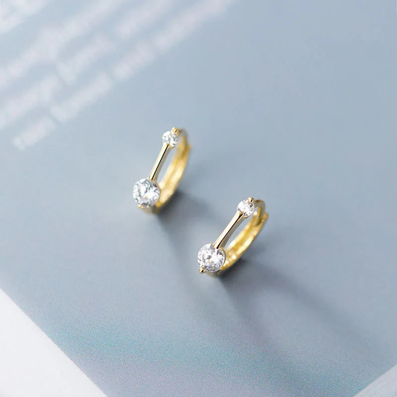 New Design S925 Sterling Silver Clear CZ Fresh Sweet 925 Hoop Earrings for Women G4936
