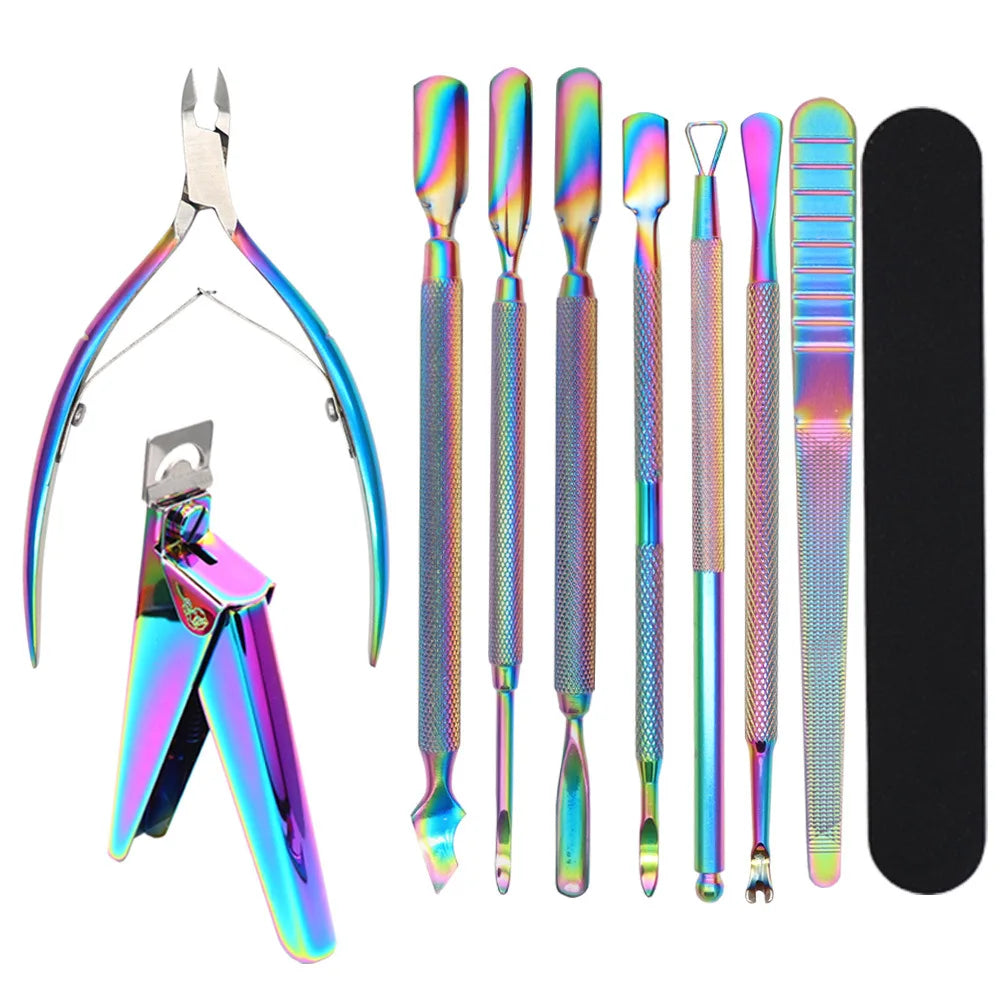 Stainless Steel Manicure & Pedicure Set Dead Skin Cutting & Nail Polish Cleaning Tool