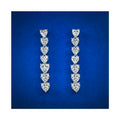 Luxury 1ct 5.5*5.5mm Heart Cut 8A Cubic Zirconia 925 Sterling Silver Long Tassel Design Bridle Wedding Earrings