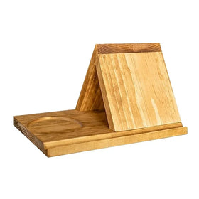 Polished Wooden Triangle Engraved Bookshelf Book Rest Coffee Drink Holder Night Stand Antique Design Wood Book Stand Book Holder
