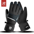 Wholesale Custom Black Anti-Slip Silicone Gel Cycling Gloves with Winter Thermal Warm Fleece Lining for Running and Bike Riding