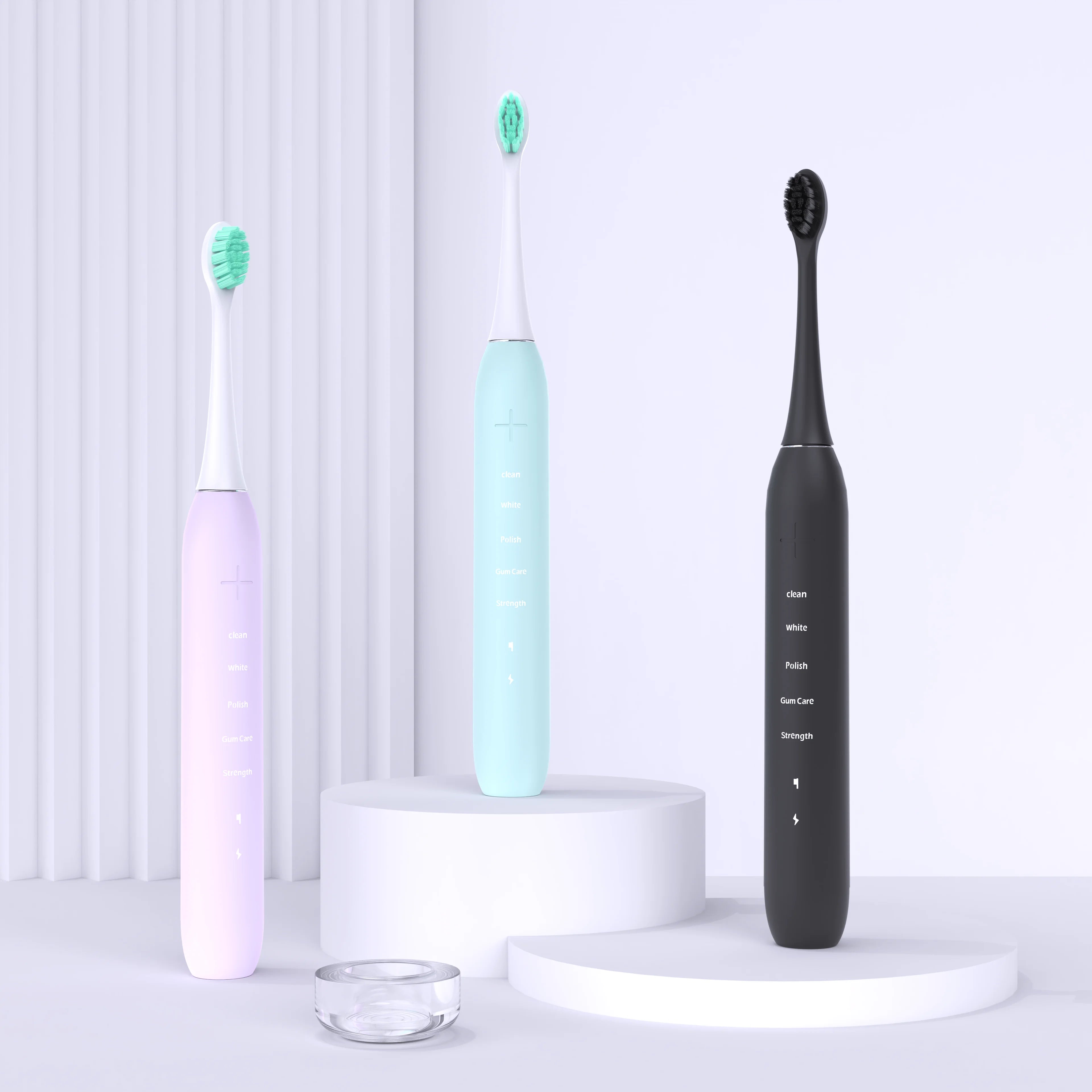 Wireless Inductive Rechargeable IPX8 4 Modes Sonic Electric Toothbrush Soft Bristles with Travel case