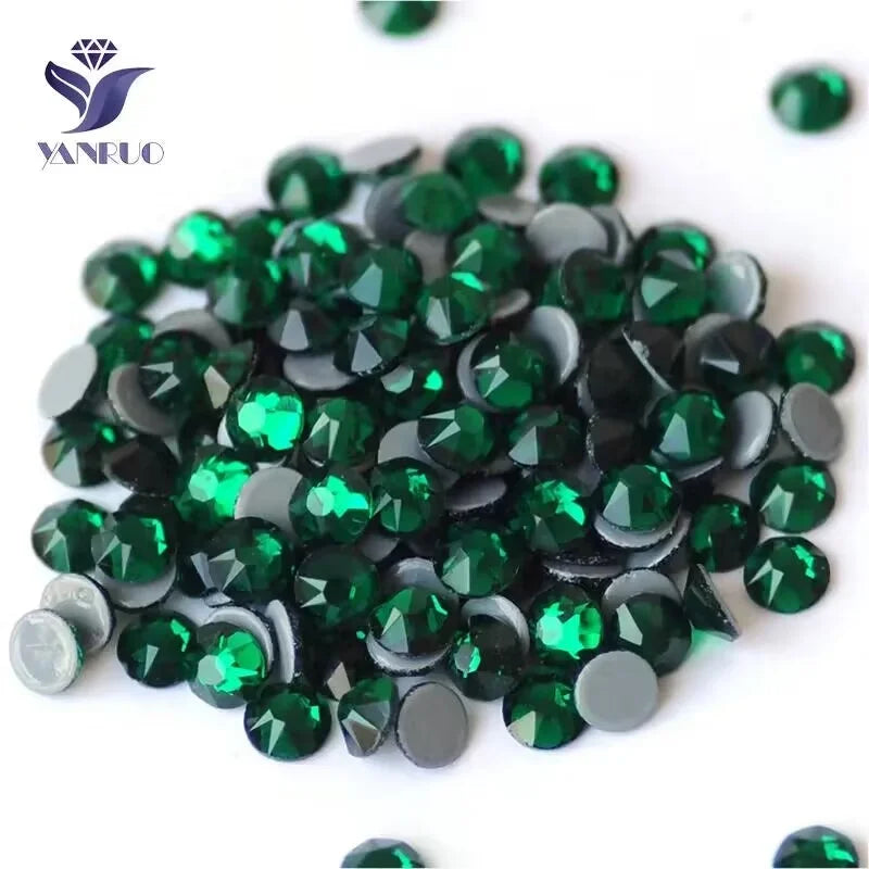 YANRUO Stones Rhinestone Manufacturer 2088 Emerald Color Strass Crystal Rhinestones Bulk for Shirts