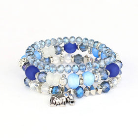 AA016369 Fashion Pendant Women Bracelet Jewelry Luxury Bohemian Multilayer Beaded Bracelet Set Wholesale