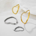 18K Gold Plated Huggie Earrings Iced Out Rhinestone Women Stainless Steel Jewelry 45mm Heart Hoop Earrings