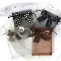9*12 cm Organza Gift Bags Transparent Drawstring Pouch Storage Jewelry Organizer Earring Packaging Party Candy Bag With Bowknot