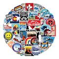 50PCS Cool Winter Outdoor Sport Funny extreme Ski Snow Sledding Skiing Sticker