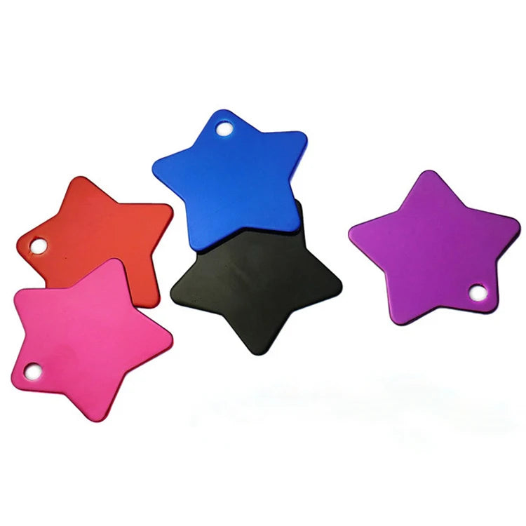 High Quality Colorful Blank Start Shape Dog Name Tag ID Pet Tag Cat Tag