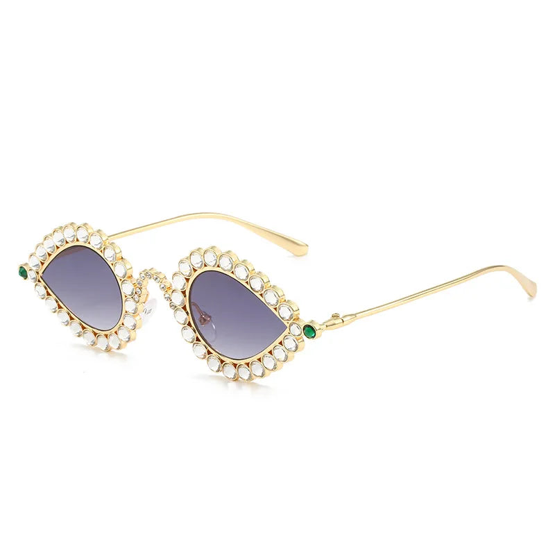 Ins Trend Luxury High Quality Diamond Y2k Sunglasses Women Men Fashion Hot Lentes De Sol Custom logo Wholesale Metal Frames