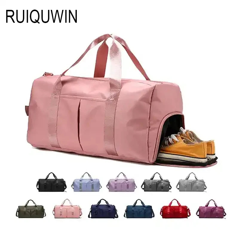 RUIQUWIN Factory Custom Logo Custom Sports Gym Bag Waterproof Portable Women Travelling Duffel Handbag Travel Bag