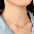 Fine Jewelry Necklaces 925 Sterling Silver Chains Choker Necklace OT Toggle Clasp Buckle 18K Gold Plated Paperclip Necklace