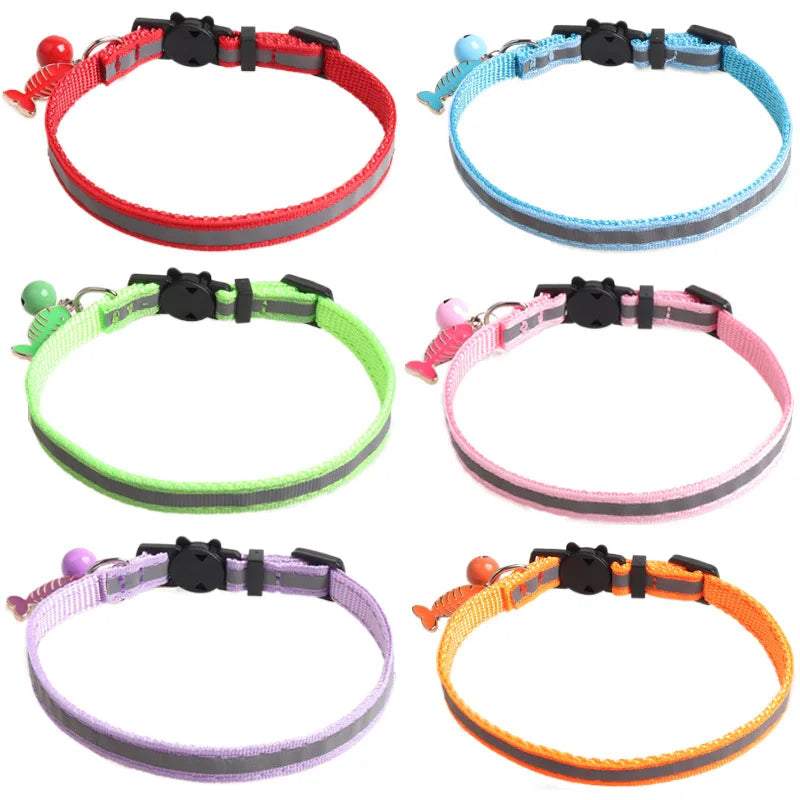 Dog Collar Fashionable Ribbons Solid Color Reflective Webbing PVC Polyester Material Comfortable Padded Small Breed Hand Wash