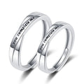 Wholesale Simple Silver Couple Rings 'You Complete Me' Letter Printed Cross for Weddings Men and Women Lovers' Party Ring