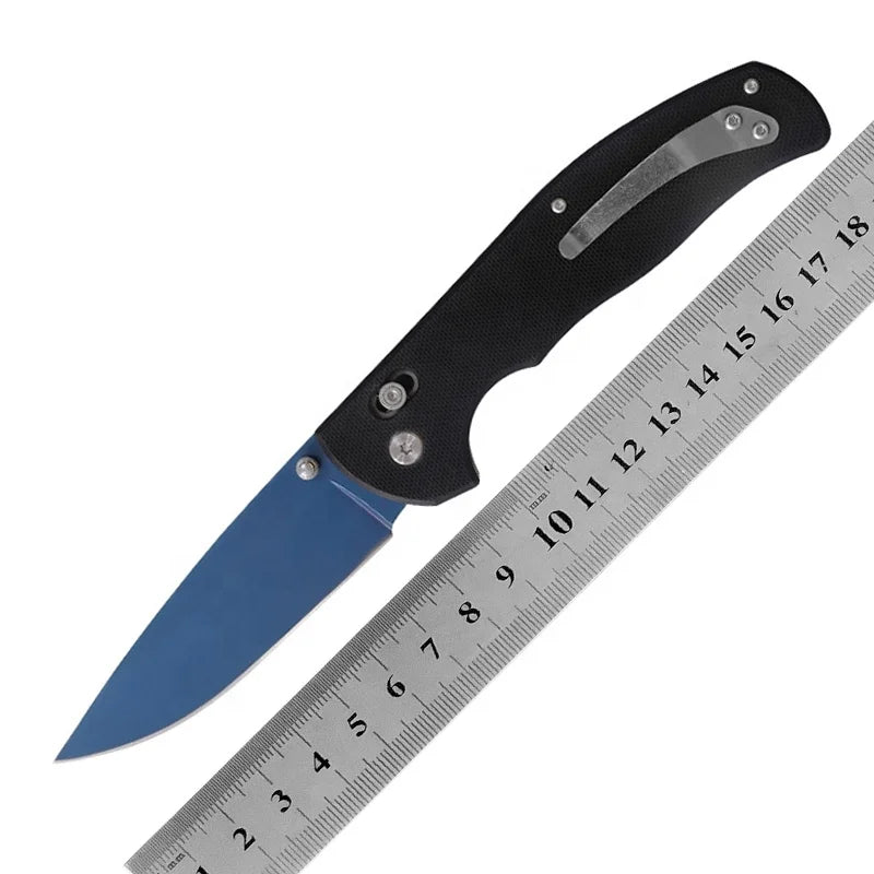 Orange Blue G10 Handle Folding Combat Knife Durable Titanium Blade for Hunting Tactical Pocket Outdoor Camping OEM Customizable