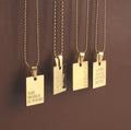 Gold Filled Jewelry 18k PVD Plated Non Tarnish Free Stainless Steel Waterproof Jewelry Square Letter Pendant Necklace for Women