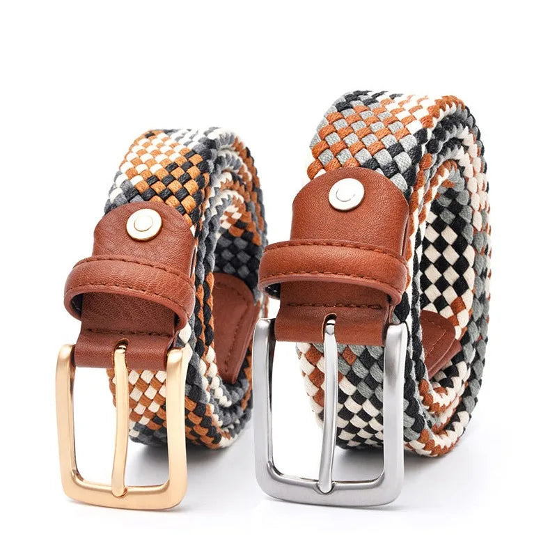Easy Way Factory Spot Fashion Men's Women's Braided Belt Wholesale Women's All-match Couple Models Pin Buckle Customizable Logo