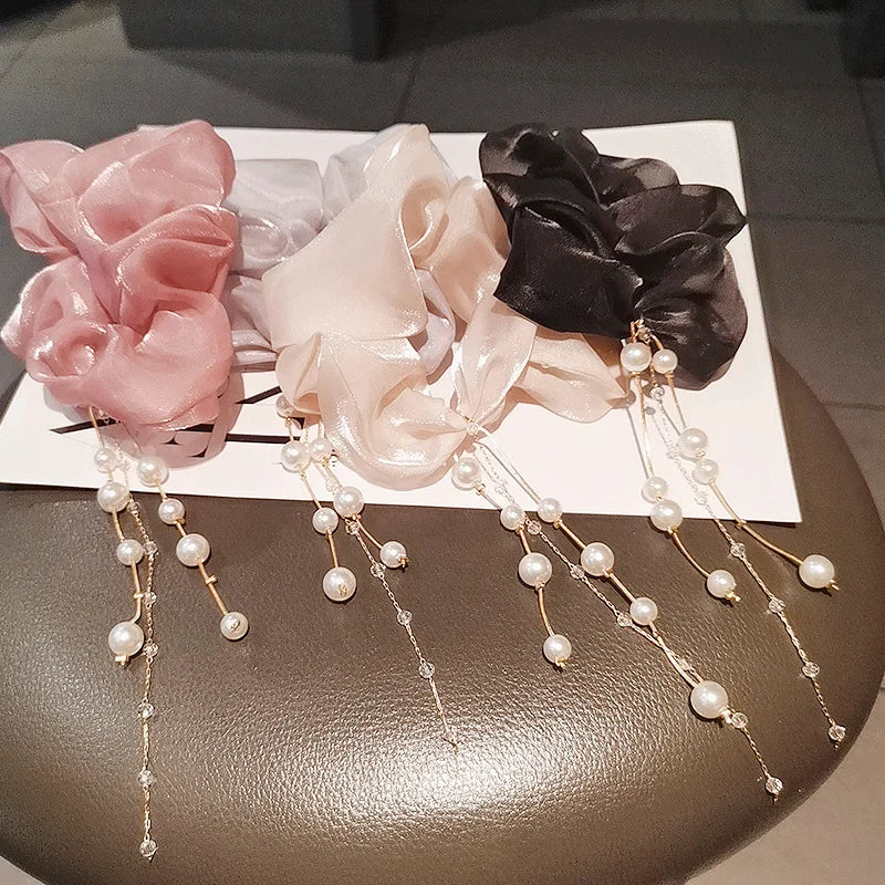 GT Smooth Silk Satin Women Hair with Pearls Hair Accessories Women for Girls Hair Accessories
