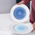 8/10 Inch Eco-Friendly Porcelain Flat Plate for Hotel Restaurant Western Pasta and Steak Display Sleek Brushed Ceramic Plate