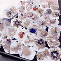 Fashion High-grade Full Diamond Opal Brooch Real Gold Plated Color Retention Good Pearl Color Zirconium Corsage Coat Collar Pin