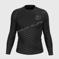 Flexible Anti-Chafing Men's Long Sleeve Rash Guard for BJJ MMA Grappling Wrestling