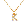 Hot Selling Trendy Stainless Steel Pendant Necklace for Girls Zircon Letter Design with Gold Silver Plating Featuring Pearls