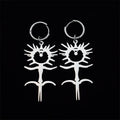 Stainless Steel Goth Ghostemane Hoop Earrings Ghost Pendant Medallion Amulet Jewelry