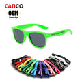 Wholesale Sunglasses Men High-quality Custom Black Logo SunGlasses Rectangle PC Frame 3D Printing Laser Printing logo Sunglasses