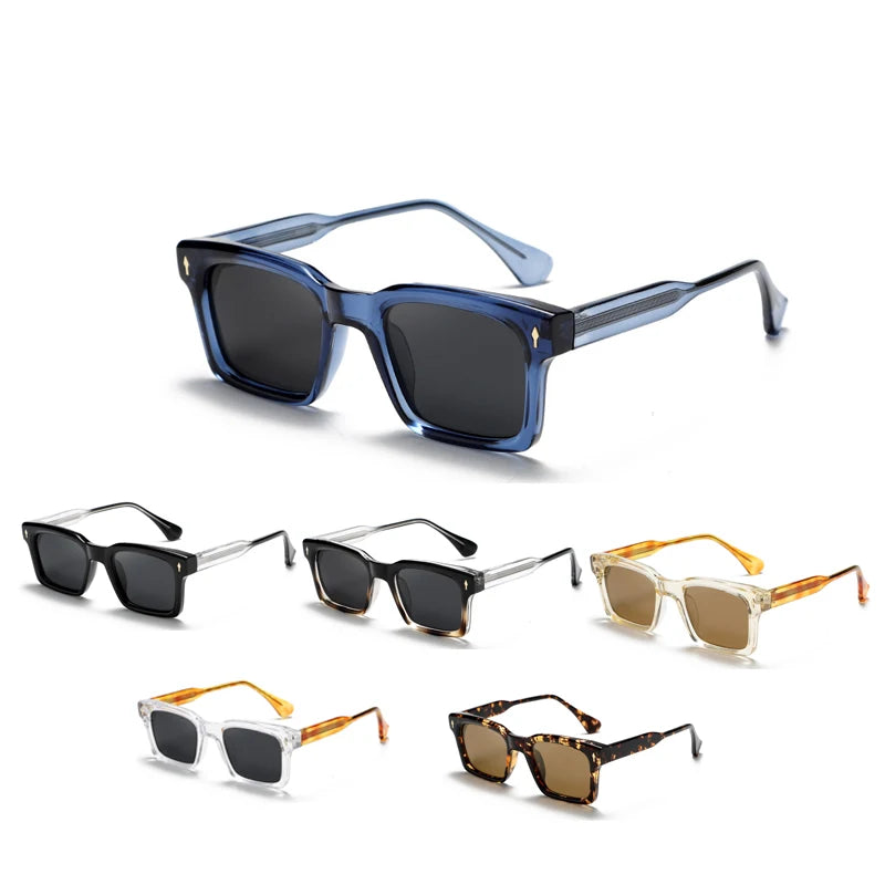 2024 New Wholesale Retro Unisex Sunscreen Sunglasses Square Frame Luxury Style Custom Logo High Polarized Sunglasses