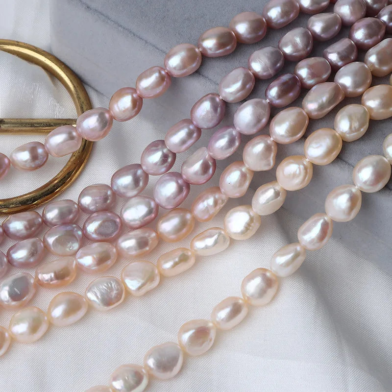 Wholesale 9.5-10mm Freshwater Pearl Strand High Gloss Quality Baroque Profiled Loose Pearls Natural Type