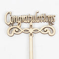 Wood Congratulations Graduation Cake Topper - Congrats Grad Party Decorations Supplies - High School Graduation Cake Topper